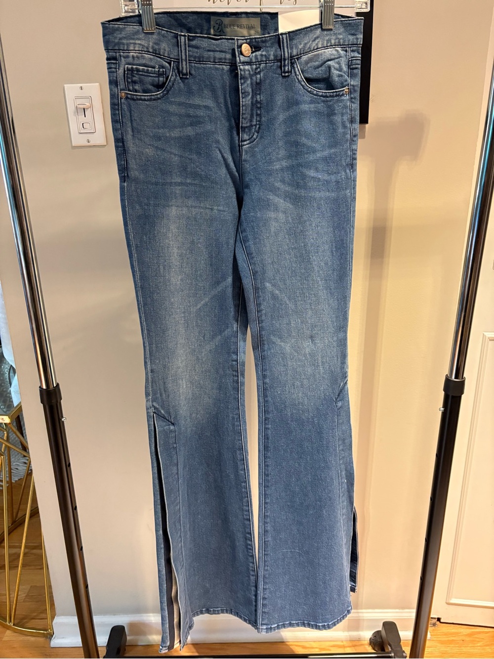 NWT Blue Revival Wide Leg Side Slit Denim Pants - Size 26/US Size 2/4